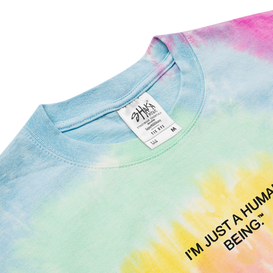 Rainbow Embroidered Oversized Tie-die T-Shirt